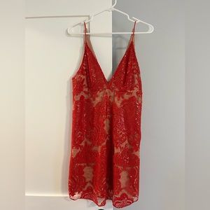Free People *never worn* sequenced red mini dress
